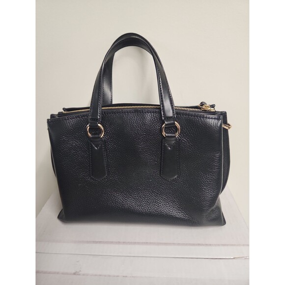 Michael Kors "Marilyn" Black Pebbled Leather Tote Bag - Picture 6 of 12